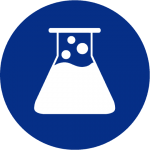 chemical blue circle industry icon