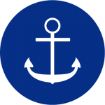 marine blue circle industry icon