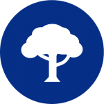 pulp and paper blue circle industry icon