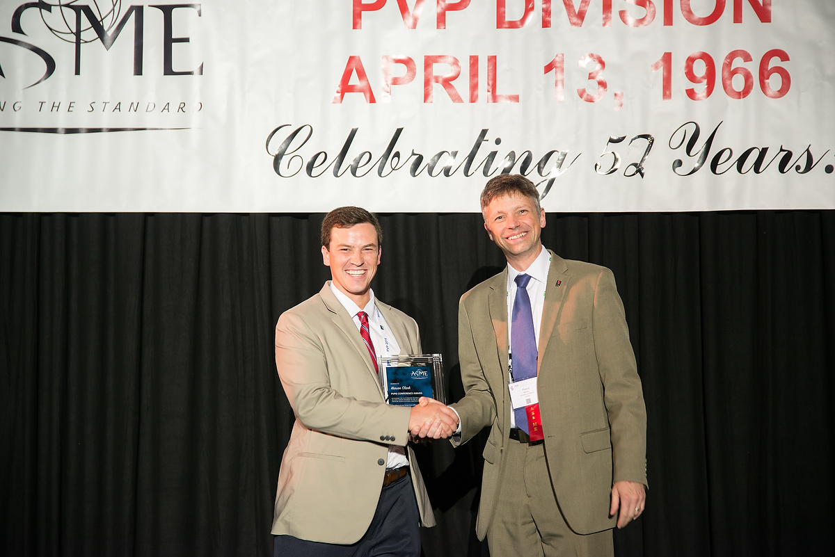 Karson Clark recognized for 2018 ASME PVP Conference VSP Technologies