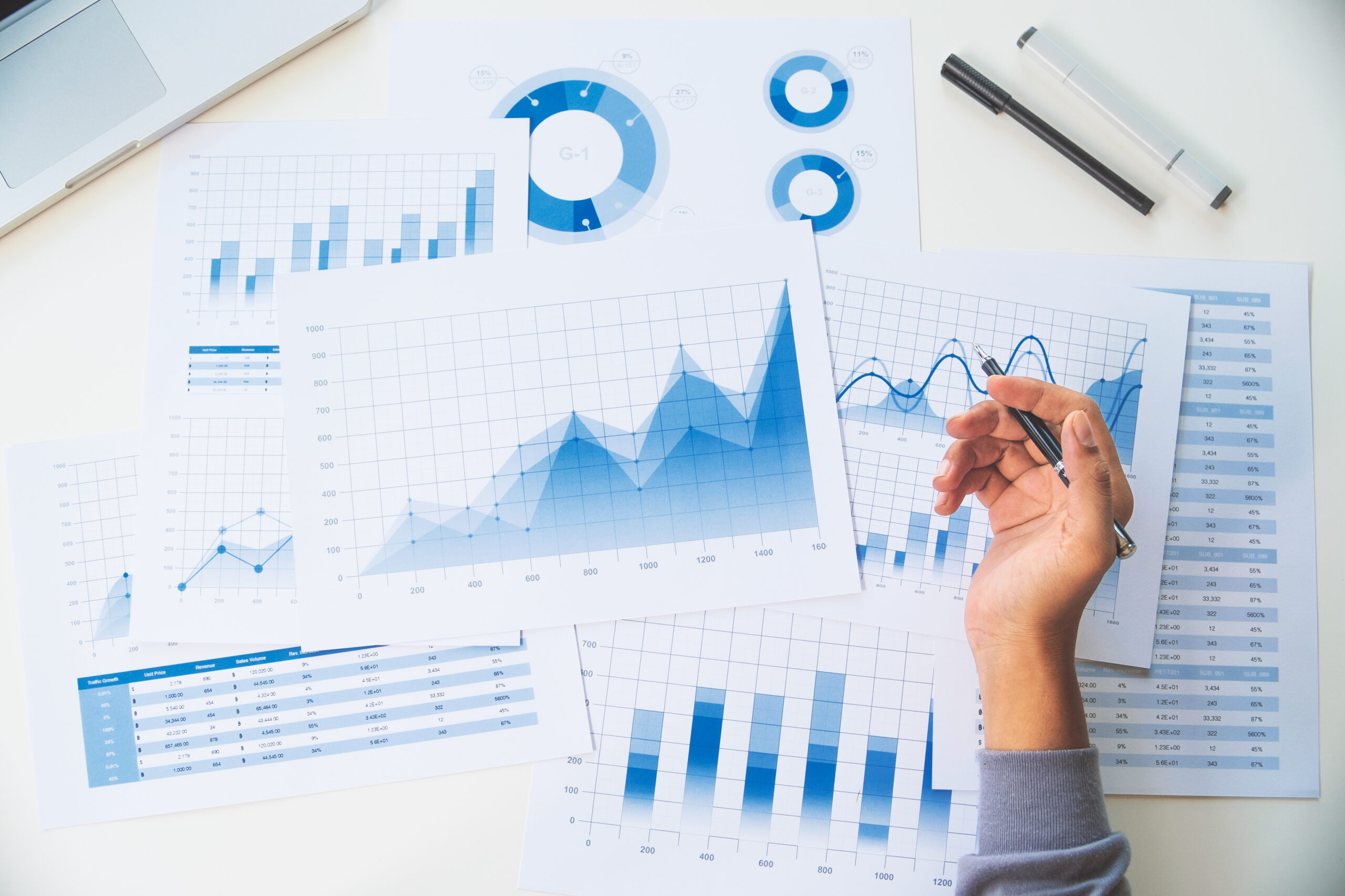 businessman working data document graph chart report marketing research development planning management strategy analysis financial accounting. Business office concept.